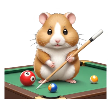 hamster playing billiards sticker