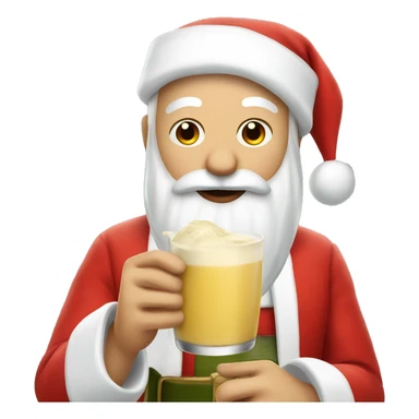 Santa getting drunk on eggnog sticker
