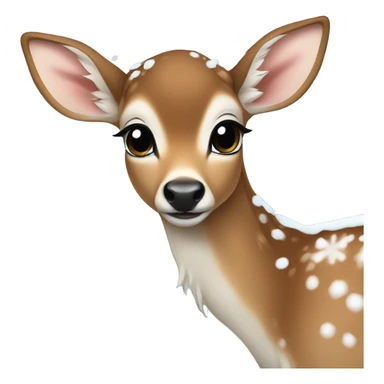 Fawn in winter wonderland sticker