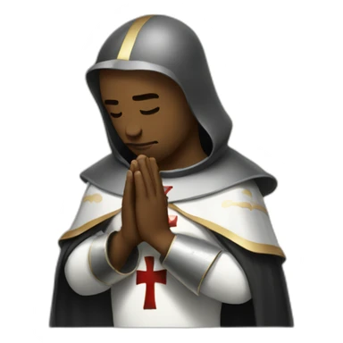 Knights Templar praying sticker