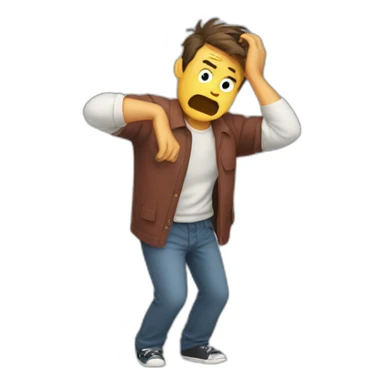 frustrated pulling hair man sticker