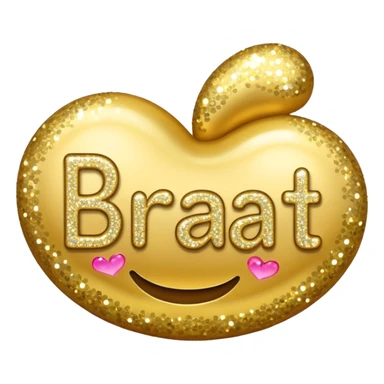 Word brat in sparkles sticker