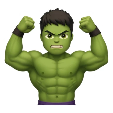 kid hulk flexing arms sticker