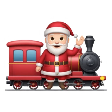 treno com varios vagoes de natal com papai noel  sticker