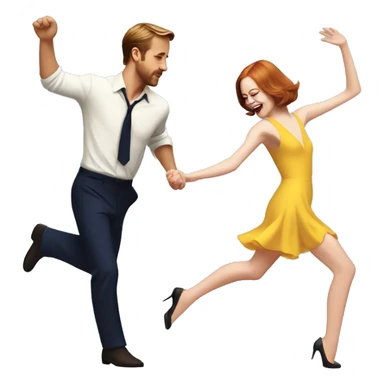 Ryan gosling and Emma stone dancing La La land sticker