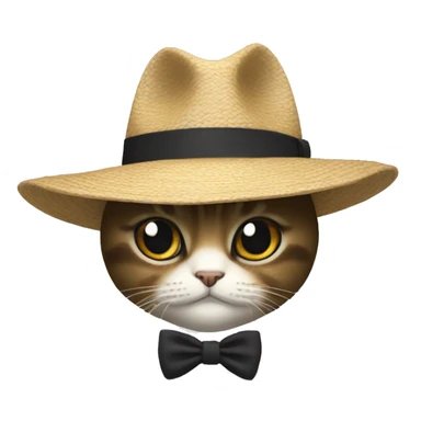 Un chat avec un chapeau noir sticker