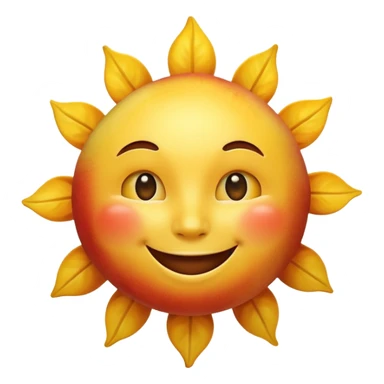 smiling sun emoji, simple and cheerful, apple style sticker