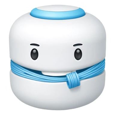 Ball of white dental floss sticker