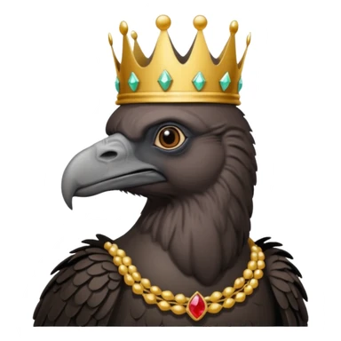 old black vulture wearing crown  sticker