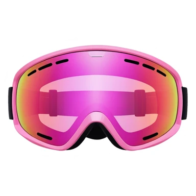 sporty pink ski goggles, frameless design with pink mirrored lenses, snow eyewear sticker