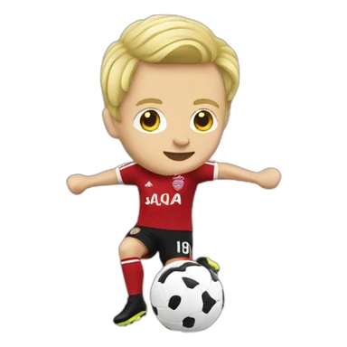 ajax player kicking blonde sticker
