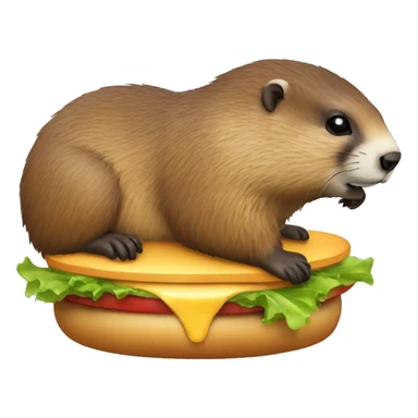 marmot eating burger sticker