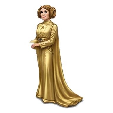 Side view of 1976 very very long 40 foot long mail delivery truck shaped like Princess Leia in gold outfit shaped sticker