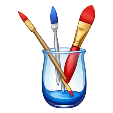 Glass painting icon, hand-painted vibrant patterns on a glass surface with visible bold brushstrokes, no liquid inside the glass object, bright colors like red, blue, and gold, visible fine paintbrush, minimalistic style, clean lines, transparent background. sticker
