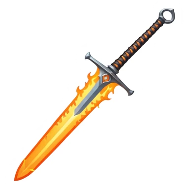 sword of flames striking down sticker