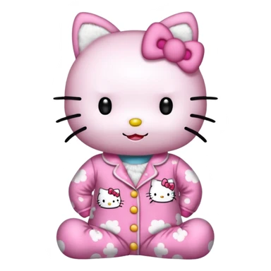 Hello Kitty en pyjama hello kitty  sticker