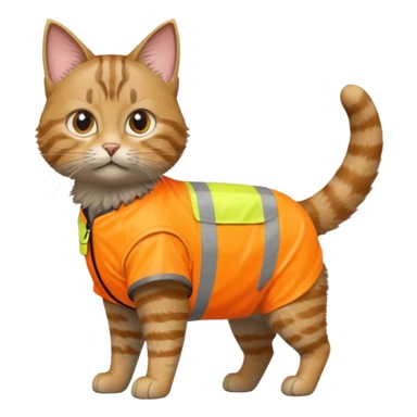 tabby cat in hi-vis clothing facing right sticker