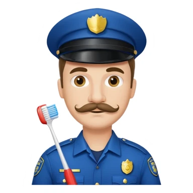 policeman with toothbrush moustache sticker