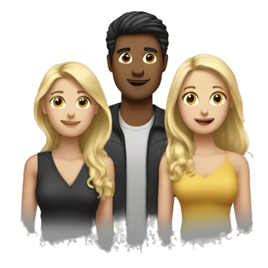 3 people...2 blond woman 1 man with dark hair sticker