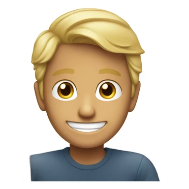 smiling boy by the window  make look like Donald Trump look sticker