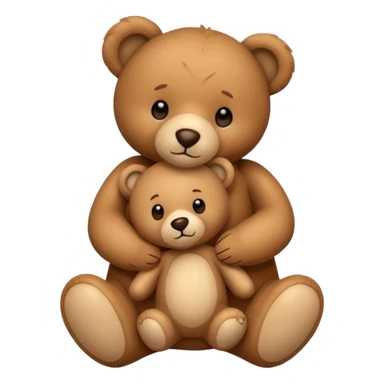 Teddy hugging another teddy sticker