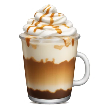 a iced latte with whipped cream and caramel. sticker