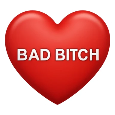 Bad bitch words written inside heart sticker