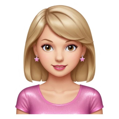 Taylor Swift smile in a sparkling pink top sticker