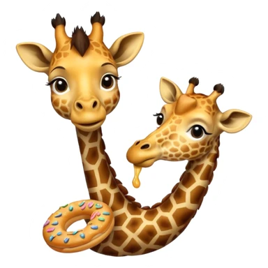 giraffe holding bagel sticker