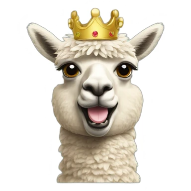 An alpaca with a crown drinking beer  sticker