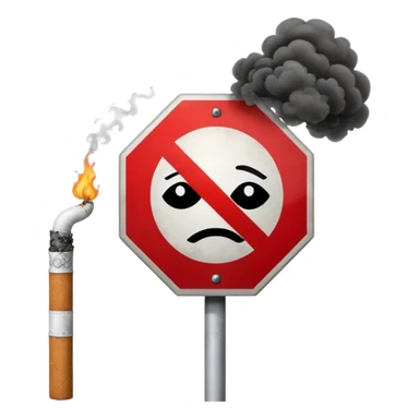 stop sign with cigarette, vape, or weed behind it sticker