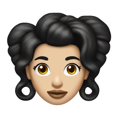 amy winehouse emoji with a big black beehive hairstyle like her style in 2010 sticker