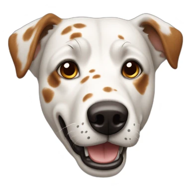 White mongrel dog with brown spots sticker