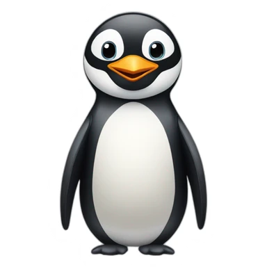 a penguin talks to mobile phone sticker