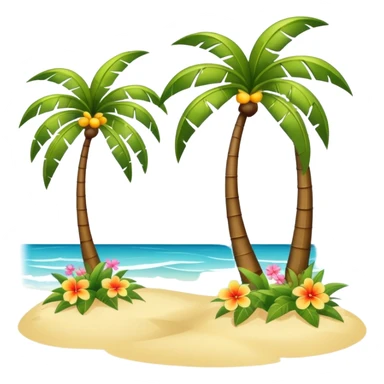warm summer breeze blowing through beach palm trees and flowers sticker