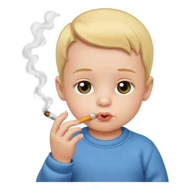 Baby smoking a cigarette sticker
