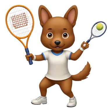 dog playing tennis sticker