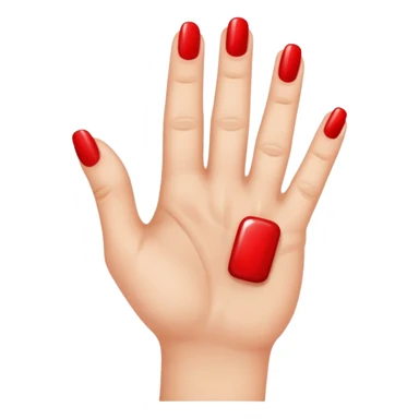 Hand with only the thumb nail painted red sticker