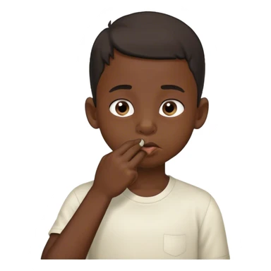 black headed boy picking his nose sticker