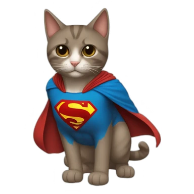 gato com a capa do superman sticker