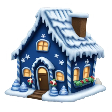 Cosy dark blue gingerbread house  sticker