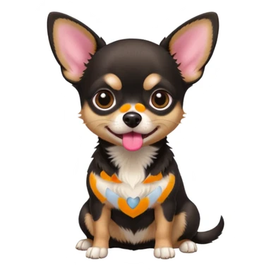 Chihuahua noir marron et feu sticker