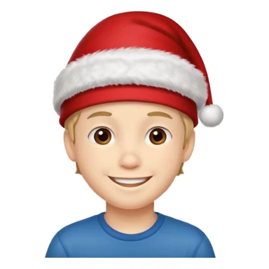 boy with red xmas hat sticker