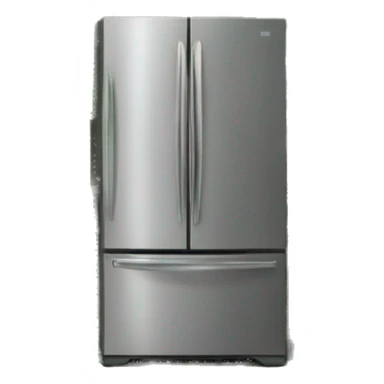 Realistic front facing kitchen cabinets sage green color, with refrigerator on the side sticker