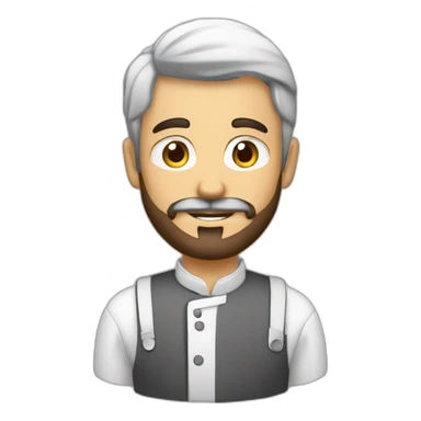 Cuisinier avec une barbe brune et des yeux gris clair sticker