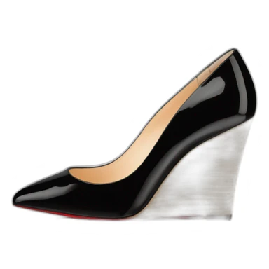 WEDGE heel LOUBOUTIN black PATENT sticker