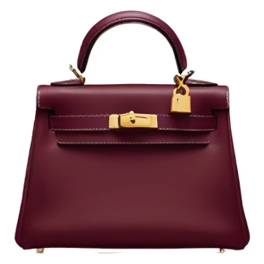 A Hermes mini Kelly bag in burgundy color  sticker
