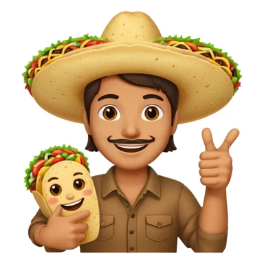 Mexican with a taco thumbs up sticker