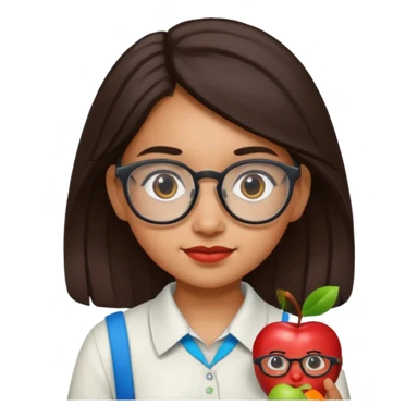 Guatemalan Girl with nerd Glasses and Apple in hand sticker