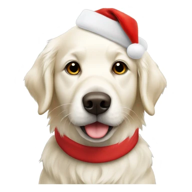 White golden retriever with Santa hat sticker
